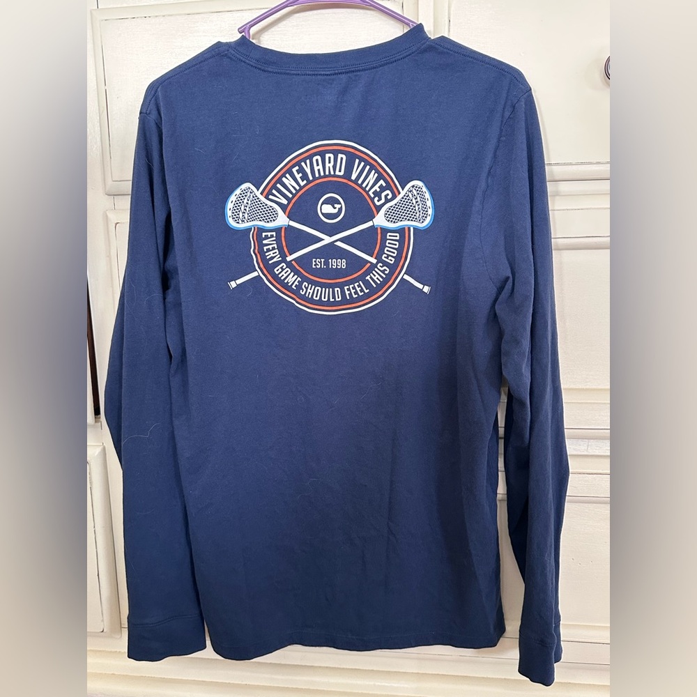 Vineyard Vines Navy Long Sleeve Shirt Lacrosse